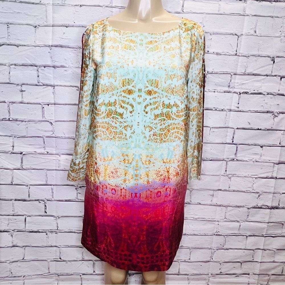 Maeve Anthropologie Cleome Shift Ombre Boho Dress with pockets size small